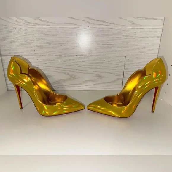 NEVER WORN Christian louboutin shoes in yellow size 36.5 (6 1/2us) - Picture 2 of 5